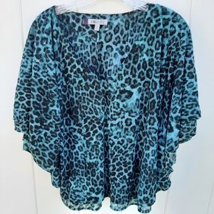 Jennifer Lopez  J Lo Butterfly Wing Cheetah Print Top